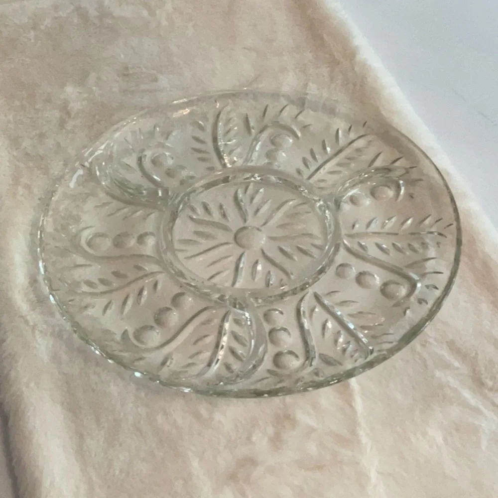 Etched Glass Hors d’oueuvres Platter